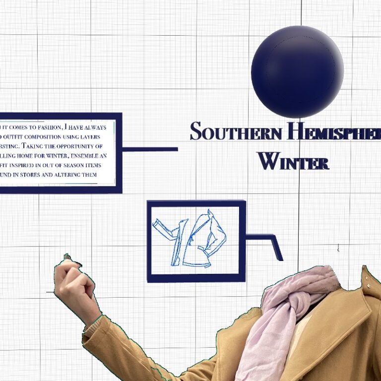 Screenshot of the AR experience showcasing the section of information and context about the outfit. 